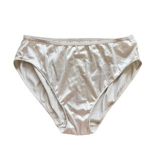 Vtg DELICATES Stretch SATIN Hi-Cut Bikini PANTIES Second Skin 10 Glossy Lavender